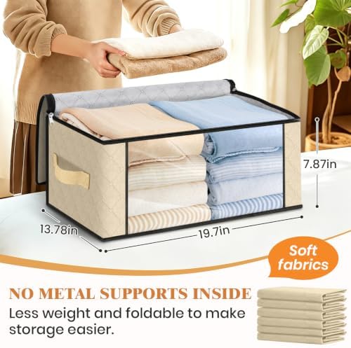 Fab totes 35L Closet Organizers, Foldable Under Bed Storage Containers | Storage Bags with Zippers,Window and Handles for Organizing Bedroom, Closet, Clothing,Organization with Handle - Image 2