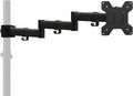 suptek Single Monitor Arm, Universal 3 Tier Arm Fully Adjustable Pole Mount Bracket Monitor Mounting for 13 to 27 inch Screen, Weight up to 22lbs, Mounting Holes 75x75mm to 100x100mm,Black by suptek