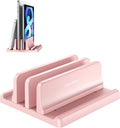 Vaydeer Vertical Laptop Stand for Desk, Dual Slots Plastic Laptop Holder with Space Saving 4-in-1 Design, Adjustable Laptop Stand Supports MacBook, Chromebook, Surface, Dell (Pink) by Vaydeer