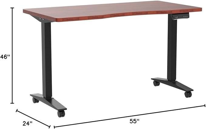 Monomi Electric Standing Desk 55”x24”, Height Adjustable Desk with Wheels - Image 2