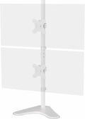 VIVO Dual Monitor Desk Stand Free-Standing LCD Mount, Holds in Stacked Vertical Position 2 Ultrawide Screens up to 34 inches, White, STAND-V002LW by Unknown