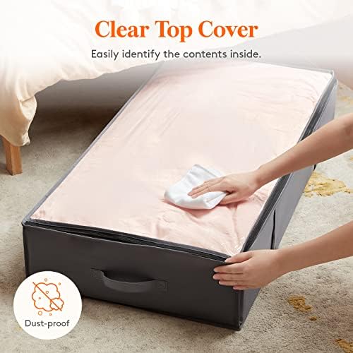 Lifewit 95L 6 Pack Under Bed Storage Containers, Large Capacity Blanket Storage Bags with Reinforced Handle, Organization and Storage for Comforters, Sheets, Clothes, Bedroom, College Dorm, Grey - Image 5