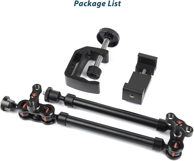 21"/53cm Adjustable Magic Arm with Super Clamp, Overhead Phone Mount, Heavy Duty Desk Camera Mount & Clamp,Flexible Joints Articulating Friction Arm for Light, Webcam, Mic, Action Camera - Image 8