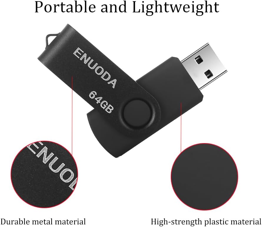 64GB Flash Drive ENUODA 4 Pack Thumb Drives 64GB USB 2.0 Memory Stick Jump Drive Pen Drive for Storage and Backup (Black Purple Blue Red) - Image 2