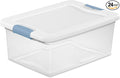 Sterilite Latching Box with Lids for Home and Office, 15 Quart, 24-Pack | Heavy-Duty and Stackable Plastic Containers with Latches for Closet, Cabinet, Bedroom, Bathroom and Dorm Room Organization by Sterilite