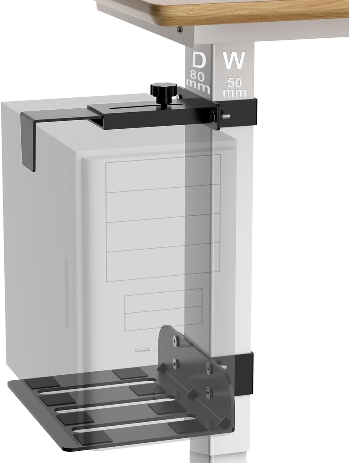 Under Desk PC Mount No Drill Clamp Holder CPU Stand Fits 80x50mm by CoJewe