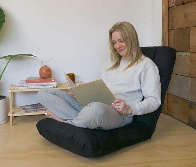 Relaxus Ohm Chair Adjustable Portable Floor Chair, High-Density Poly-Fill Cushioning, Padded Frame with Back Support, Folding Sofa Chair, Padded Bed, Recliner, Gaming, Meditation, Recliner. Carry Bag - Image 3