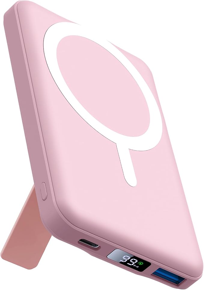 AOGUERBE for MagSafe Portable Charger, 10000mAh Magnetic Charger for iPhone | Power Bank with Stand, 22.5W Fast Charging, LED Display, Wireless Battery Pack for iPhone 17/16/15/14/13/12, Travel Essential by AOGUERBE