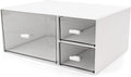 Desk Organizer Stackable Storage Drawers with 3 Compartments Stackable Drawers Great for Desk Storage, Makeup Storage Bathroom Organization Accessories Etc (White) by kulusion