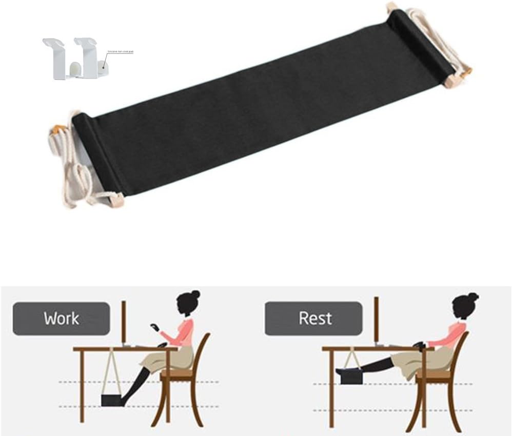 Auoinge Foot Hammock Under Desk FootRest | Adjustable Office Foot Rest Under Desk | Portable Desk Foot Hammock with Headphone Holder - Image 7