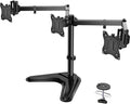 WALI Freestanding Triple Monitor Stand for 13-27 inch Screens，22lbs per Arm | Articulating 3 Monitor Desk Mount, Full Motion with Tilt, Swivel, Rotation, C-Clamp & Grommet Base, VESA 75/100mm (MF003N) by WALI