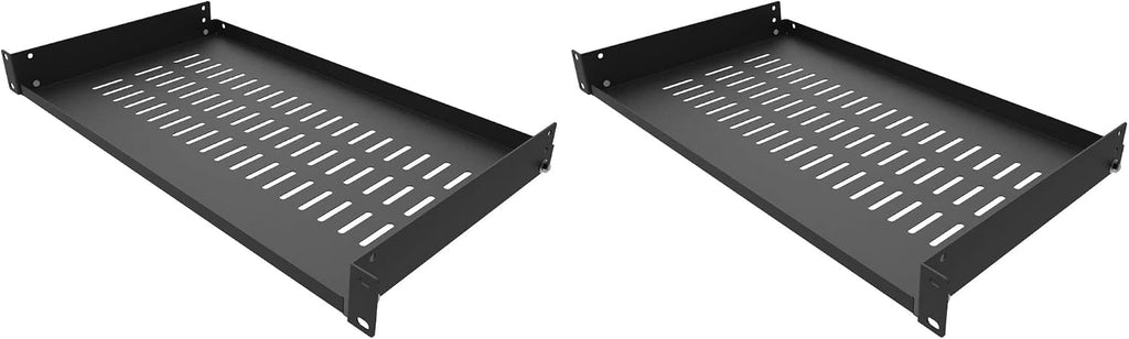 1U Vented Cantilever Server Rack Mount Shelf 10" Depth (Pack of 2) by JINGCHENGMEI