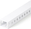 1.2"H x 1.6"W Cable Raceway, 12ft Under Desk Wire Management Channel, White | Slotted Wire Duct, 4 Pack (3 ft Each), Heavy-Duty PVC Cable Management for Server Racks, Network Cables & Electrical Cabinets by ZhiYo