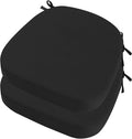 idee-home Outdoor Chair Cushions Set of 2, 19" x 19" D-Shaped | Thick Outdoor Seat Cushions Waterproof Patio Furniture with Ties Dining Pads by idee-home