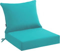 PatioGlow Outdoor Seat Cushion Set 22 x 24 x 4 Inch, Waterproof & Fade Resistant Patio Furniture Cushions with Removable Cover and Ties, Thick Deep Seating Pads for Outside Chair Sofa Couch, Teal by CushionHavenfortheOutdoors