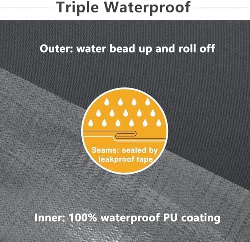 Favoyard Patio Chair Cushions 18 x 18 x 3 Inch Waterproof Outdoor Seat | Cushions for Patio Furniture 3-Year Color Fastness Garden Sofa Couch Pads with Adjustable Straps Set of 2, Dark Grey - Image 4