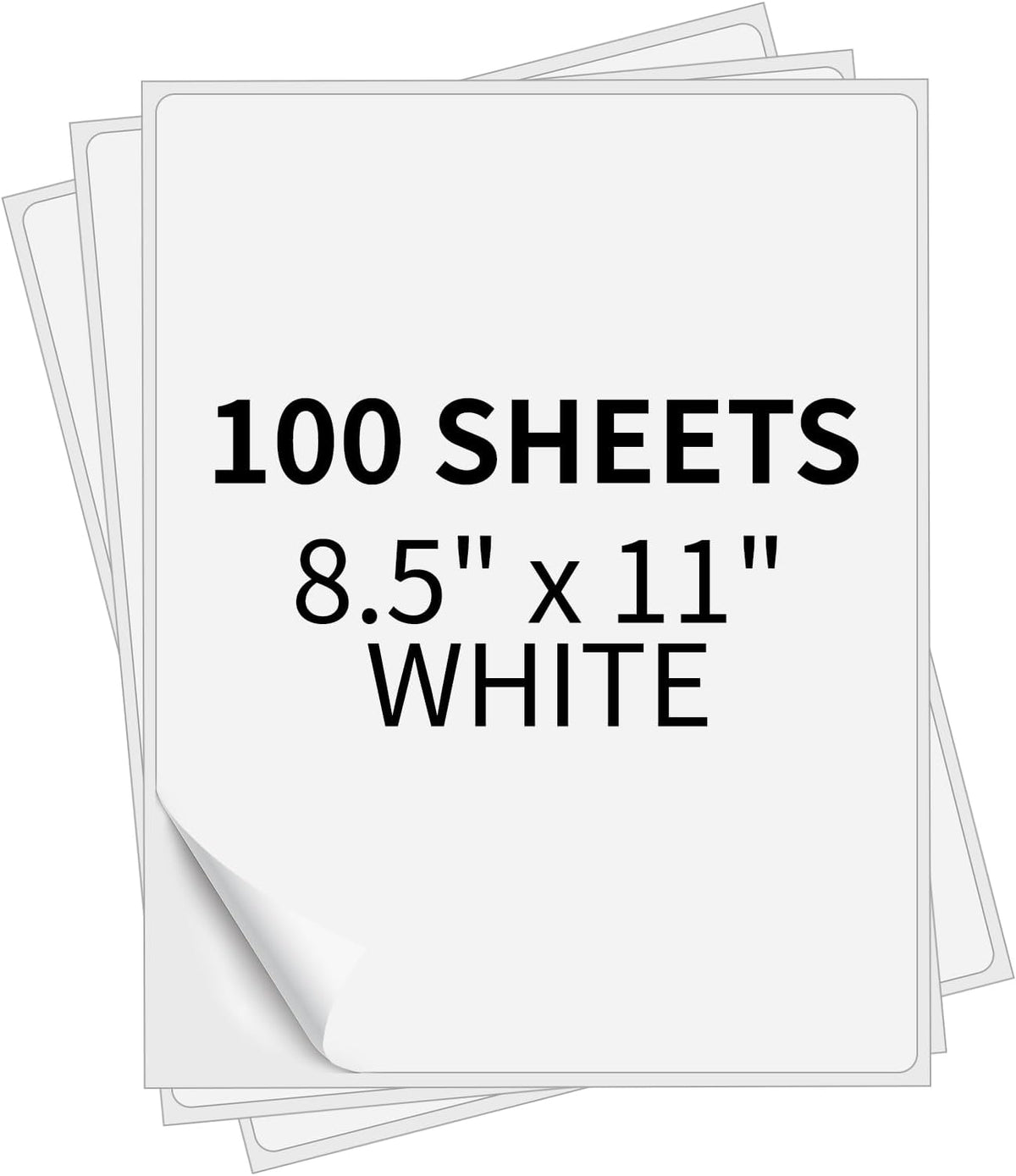 Full Sheet Labels 8.5” x 11” Sticker Paper Matte White, Large Shipping Label Paper for Inkjet Laser Printer, 100 Counts by PAPRMA