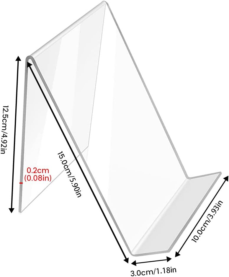 16 Pack 4 x 5 Inch Acrylic Book Stand without Ledge - Image 7