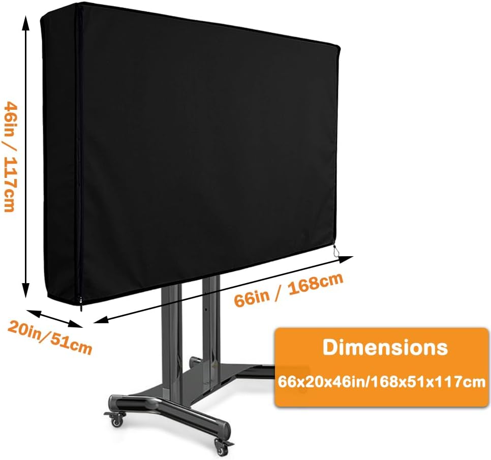 Mobile TV Stand Cover for 60-72 Inch Rolling/Moving TV Cart Outdoor Waterproof TV Screen Protection Cover Dustproof Portable TV Stand Mount Cover - Image 4