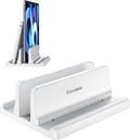 Vaydeer Vertical Laptop Stand Holder Plastic Adjustable Desktop Notebook Dock Space-Saving 3 in 1 for All MacBook Pro Air, Mac, HP, Dell, Microsoft Surface, Lenovo, up to 17.3 inches (White) by Vaydeer