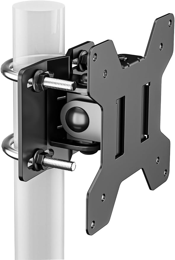 Suptek Single Head and Plate Vesa Pole Mount Bracket for Suptek Monitor Mount,1 Pack, Pole Mount Diameter Adjustable 0.8-2.4 Inch, Fits Monitor/TV Screens 27 Inch (MD6TB2) by suptek