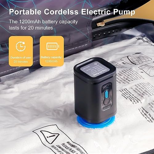 UPGOGO Combo 16 Pack Travel Vacuum Bags with Portable Electric Pump, Space Saver Vacuum Storage Bags for Clothing and Luggage, Travel Essentials - Image 4