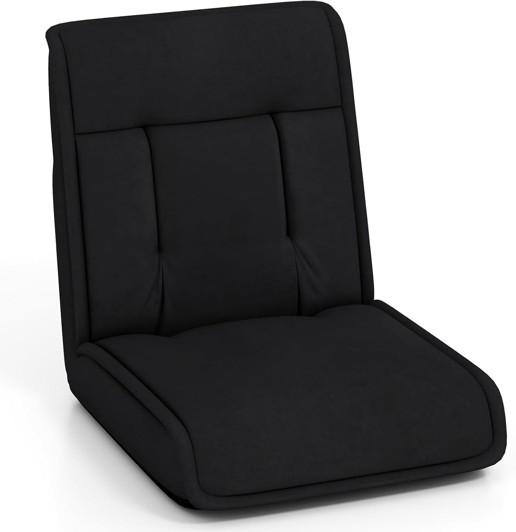 COSTWAY Folding Floor Chair, Convertible Lazy Sofa (Black) by COSTWAY