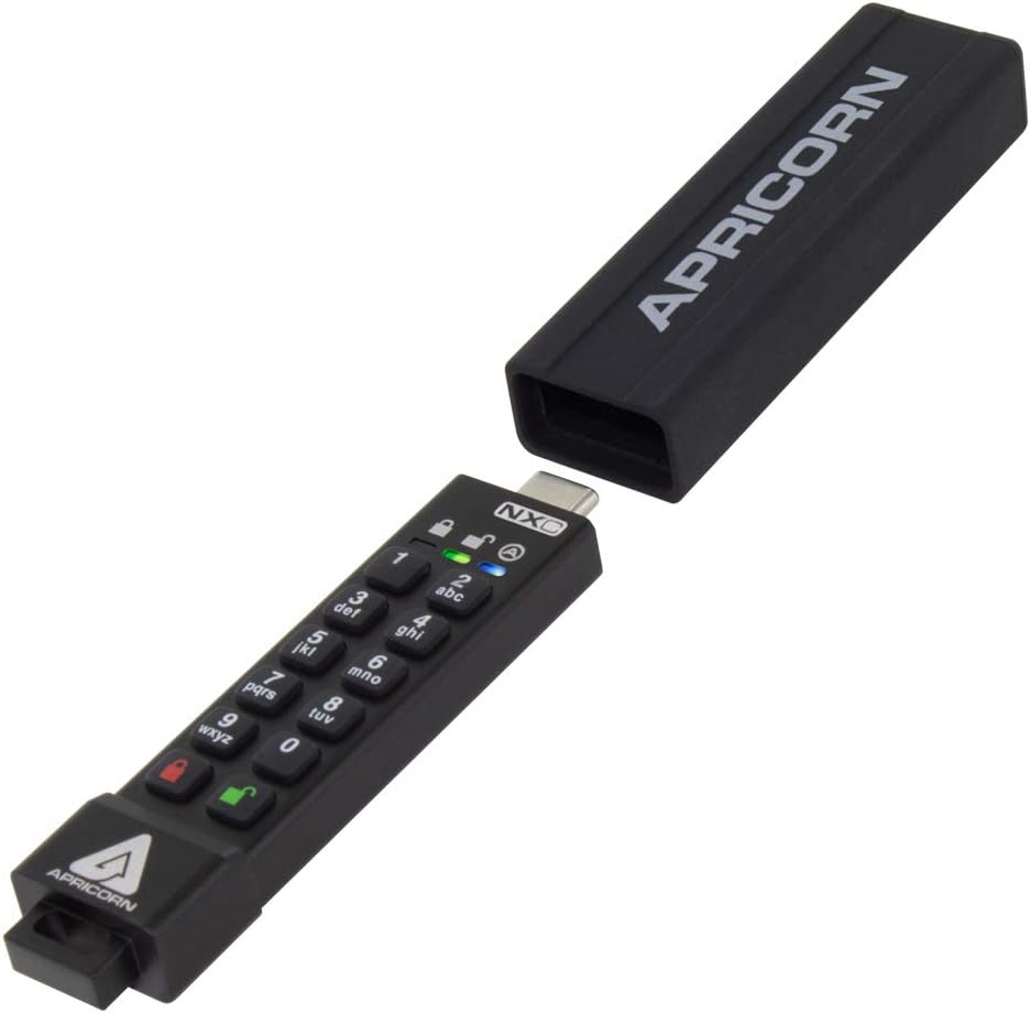Apricorn 8GB Aegis Secure Key 3 NXC 256-Bit Hardware-Encrypted USB 3.2 Type C Flash Drive, FIPS 140-2 Level 3 Validated (ASK3-NXC-8GB), Black - Image 7