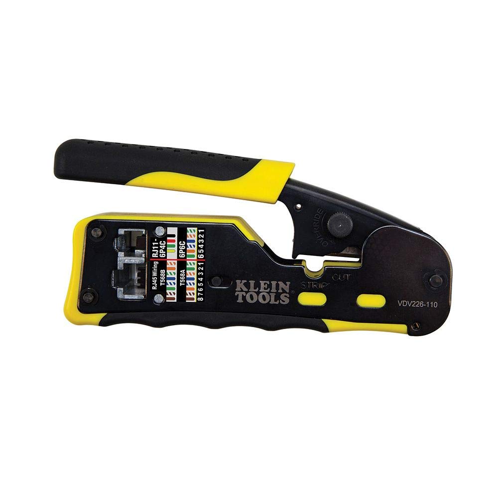Klein Tools VDV501-853 Coaxial Cable Tester & Cable Tracer Probe-Pro Tracing Probe with Replaceable Non-Metallic & Ratcheting Modular Data Cable Crimper/Wire Stripper - Image 4
