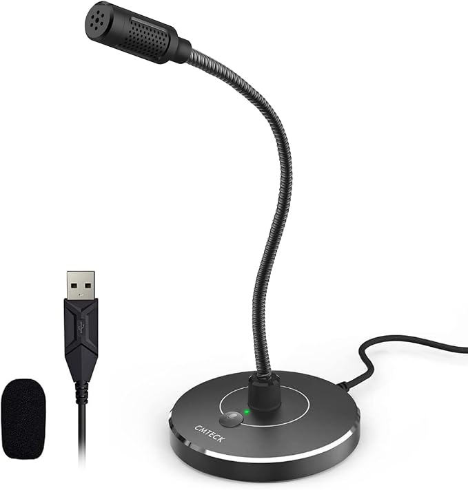 CMTECK USB Computer Microphone G009, Noise-Cancelling Recording Desktop Mic for PC/Laptop for Online Chatting, Home Studio, Podcasting, Gaming, Skype, YouTube with Mute Function(Windows/Mac) | Built-in pop filter and metal base. 360° adjustable neck, m... - Image 8