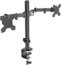 Dual Monitor Mount for 17-27 Inch Monitors up to 17.6 lbs, Desk Clamp | ±45° Tilt | ±90° Swive l 360° Rotation | Height Adjustable | C-Clamp Mount | Cable Management | VESA 75×75/100×100 mm by HChookclasp
