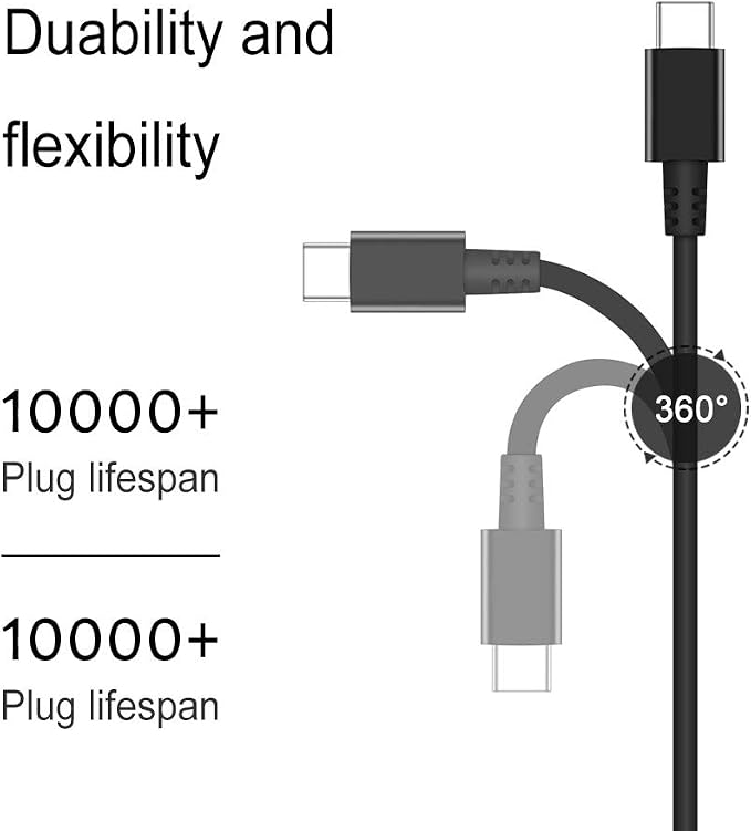 65W USB C Laptop Charger Compatible with Lenovo USB Type C Power Adapter | For Lenovo Thinkpad/Yoga/Chromebook ADLX65YDC2A Replacement Power Supply Adapter Cord - Image 3