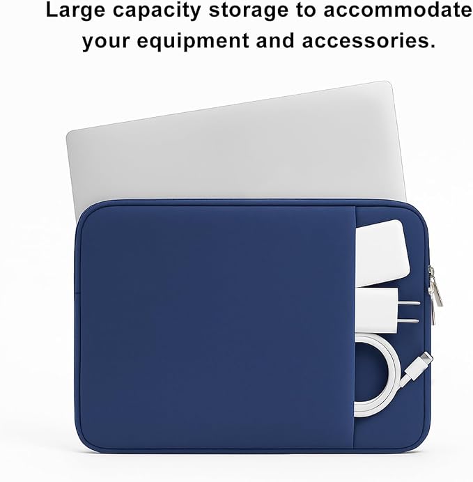 Laptop Sleeve for MacBook Neo/Air/Pro 13 inches A18/M5/M4/M3/M2/M1 Chip 2026-2020 A3404 A3449 A3240 A3113 with 2 Pockets Tablet Bag Case Accessories (Indigo) - Image 3
