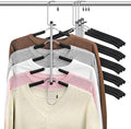 Space Saving Shirt Hanger 5 in 1 Non Slip Coat Hanger Black 4 Pack | Multi Shirt Hanger, Stainless Steel, Eva Foam Padded, 2 Ways to Hang, Easy Access, Wrinkle Free, Closet Space Saver by Lomrsiul