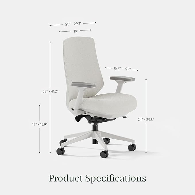 Branch Ergonomic Chair Pro, Mesh Office Chair with 14 Points of Adjustment | Height, Depth and Tilt Adjustable, 5D Armrests, Forward Tilt, Smooth Recline, and Lumbar Support, Ivory Boucle - Image 2