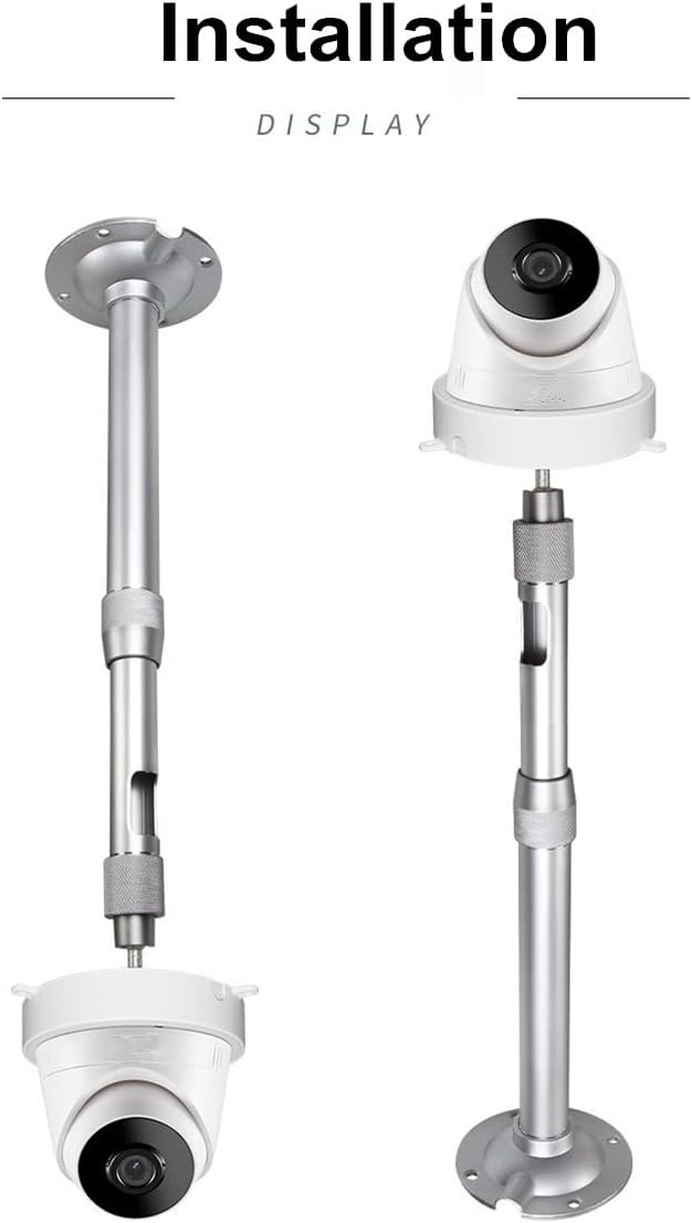 30-60cm Adjustable Tilt Swivel Bracket Long Drop Ceiling Mount Stand for CCTV Surveillance Camera Housing Home Surveillance System - Image 3