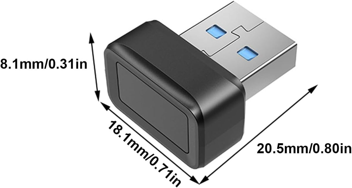Fingerprint Reader,USB Fingerprint Key Reader Advanced Security Access Window Hello Fingerprint Reader for Windows10/11 Laptops Computer - Image 3
