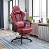Dowinx Big & Tall Vintage Gaming Chair for Adults, 400 lb Capacity Heavy Duty Ergonomic Computer Chair with Massage Lumbar, Footrest & Easy Side Recline, Red - Image 6