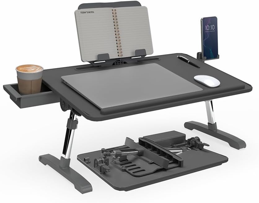 Limitless TotalDesk Portable Modern Workstation and Lap Desk with Adjustable Height & Tilt (Charcoal) by Limitless Innovations