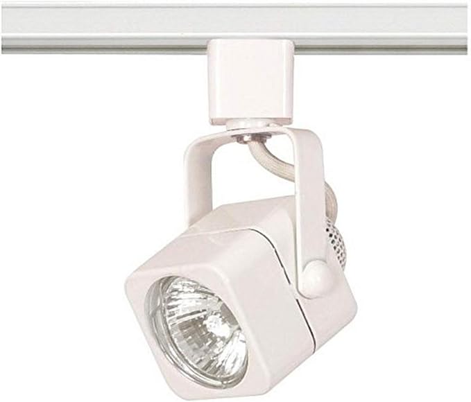 NUVO TH312 One Light Track Head, White, 120V Track Head | Adjustable aiming, Uses MR16 GU10 bulb, H-track compatible, 50W max, ETL listed by Nuvo