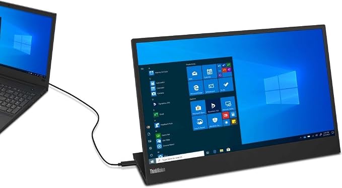 Lenovo ThinkVision M15 15.6" Full HD WLED LCD Monitor - 16:9 - Raven Black - Image 6