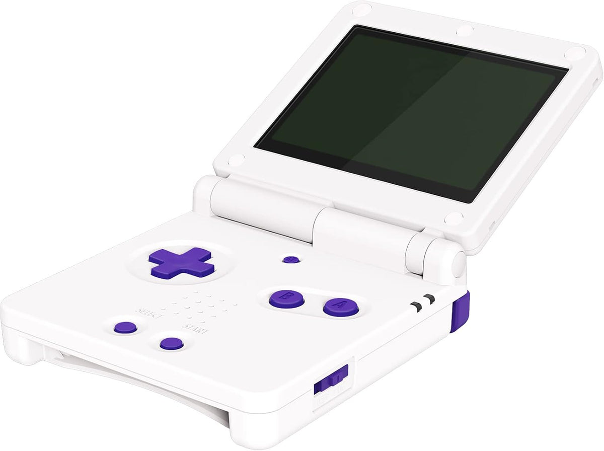 eXtremeRate 16Bits Purple Custom Full Set Buttons for Gameboy Advance SP, Replacement A B L R Button Power On Off Volume Button D-pad Key for GBA SP Console - Console NOT Included by eXtremeRate