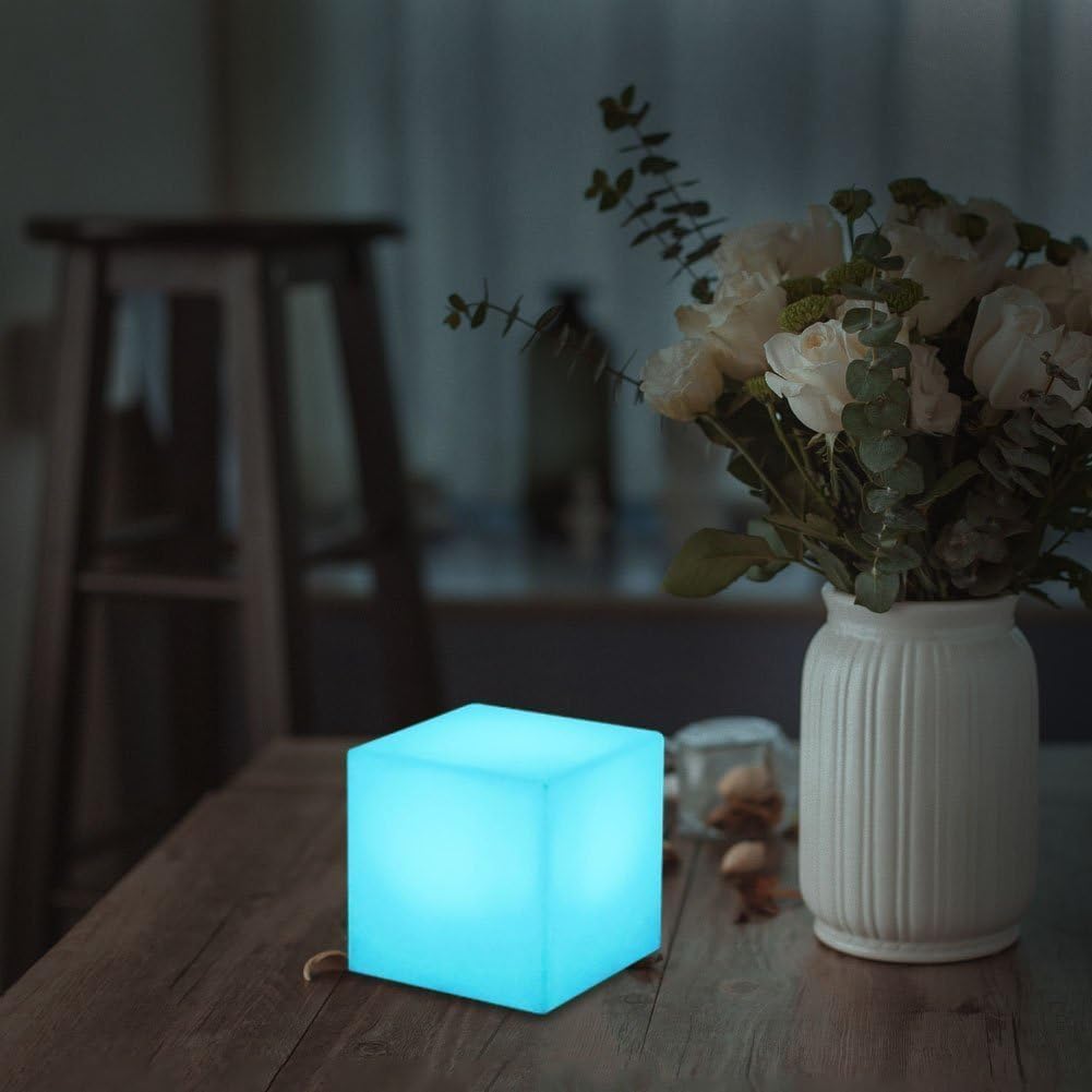 4-inch LED Cube Light, Dimmable Kids Night Light Mood Lamp w/Remote - Image 5