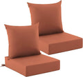 Outdoor Cushions for Patio Furniture, Outdoor Seat Cushion Set 24 x 24 x 5.75 in, Waterproof & Fade Resistant Outdoor Chair Cushions, Patio Chair Cushion with Removable Cover, Set of 2, Spice by Zonamat