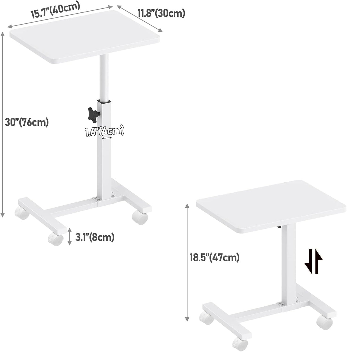 TUTOTAK C Table End Table Adjustable Height, TV Tray Table for Small Spaces - Image 3