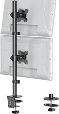 Vertical Dual Monitor Stand for Max 32 "Computer Screen | Holds up to 17.6 lbs Each Stacked Monitor Mount Height Adjustable, Swivel, Tilt Monitor Desk Mount, VESA 75/100 by ERGOFOCUS