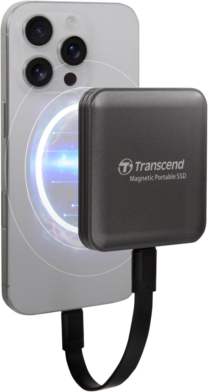 Transcend 1TB ESD420 Portable Magnetic SSD Up to 2000MB/s USB3.2 Gen2x2 by Transcend