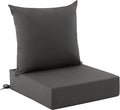 Outdoor Cushions for Patio Furniture, Outdoor Seat Cushion Set 24 x 24 x 4 Inch, Waterproof & Fade Resistant Outdoor Chair Cushions, Deep Patio Chair Cushion with Removable Cover, Dark Grey by Zonamat