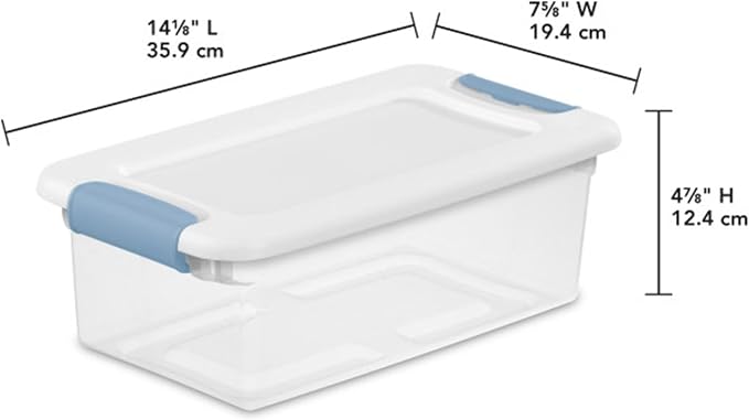 Sterilite 24-Pack Latching Box, Under Bed Storage Bins with Lids, Clear Plastic, 6 Quart - Heavy-Duty Organizing Containers for Closet, Bathroom, and Office | Heavy-Duty and Stackable Plastic Containers with Latches for Closet, Cabinet, Bedroom, Bathro... - Image 2