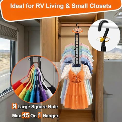 HEYHOUSE Closet Organizers and Storage,College Dorm Room Essentials Hangers | 4 Pack Multifunctional Organization and Storage Home Essentials Magic Space Saving Hangers with 9 Holes for Wardrobe Closet - Image 5
